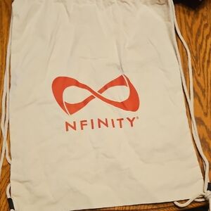 Nfinity Drawstring Bag in Cream and Red